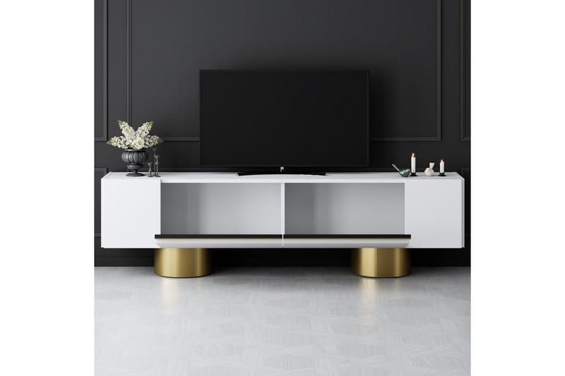 Bohem Tv-bänk 180 cm - Guld/Vit - Möbler - Tv möbel & mediamöbel - TV bänk & mediabänk