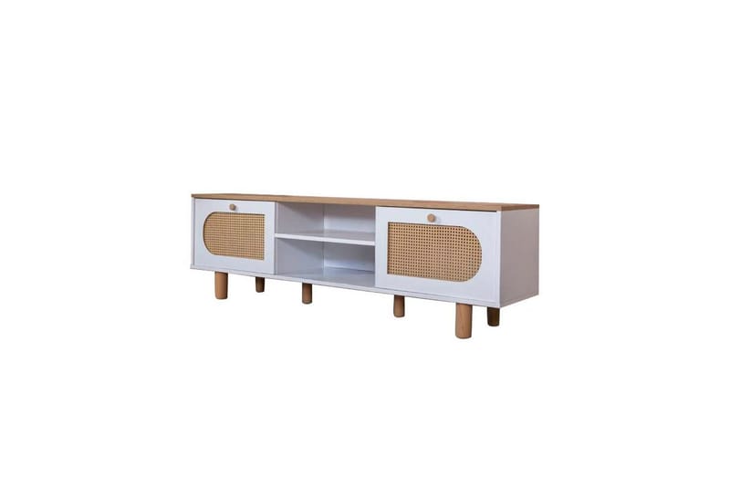 Bohem Tv-bänk 180 cm - Mediumfärgat trä/Vit - Möbler - Tv möbel & mediamöbel - TV bänk & mediabänk