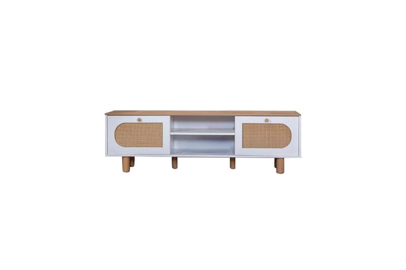 Bohem Tv-bänk 180 cm - Mediumfärgat trä/Vit - Möbler - Tv möbel & mediamöbel - TV bänk & mediabänk