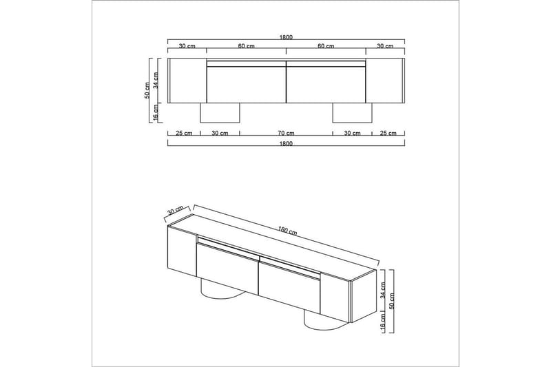 Bohem Tv-bänk 180 cm - Natur/Silver - Möbler - Tv möbel & mediamöbel - TV bänk & mediabänk