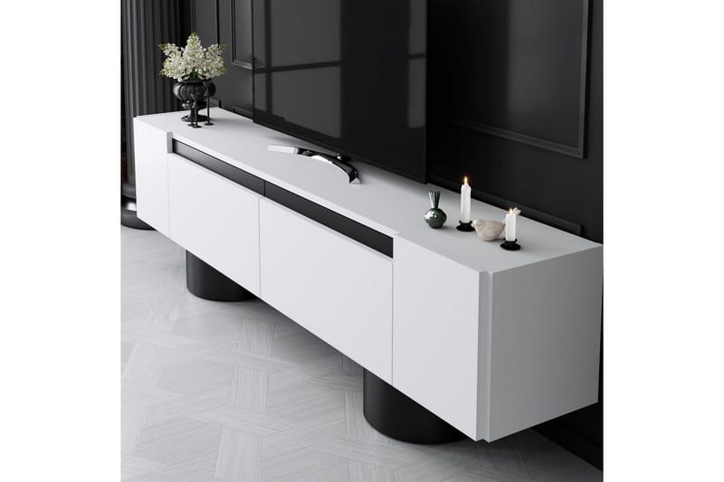 Bohem Tv-bänk 180 cm - Svart/Vit - Möbler - Tv möbel & mediamöbel - TV bänk & mediabänk
