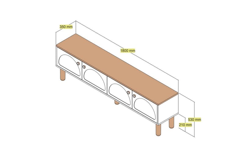 Bohem Tv-bänk 180 cm - Vit - Möbler - Tv möbel & mediamöbel - TV bänk & mediabänk