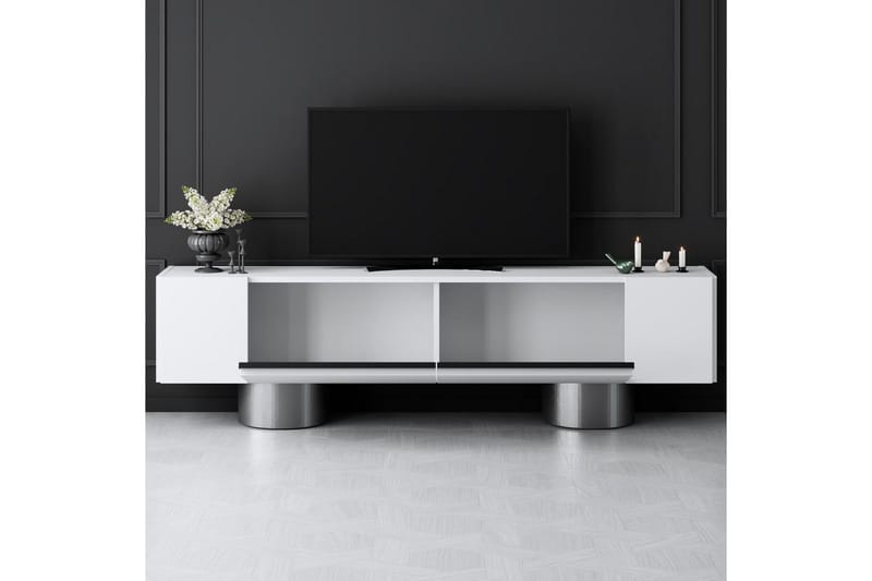 Bohem Tv-bänk 180 cm - Vit/Silver - Möbler - Tv möbel & mediamöbel - TV bänk & mediabänk