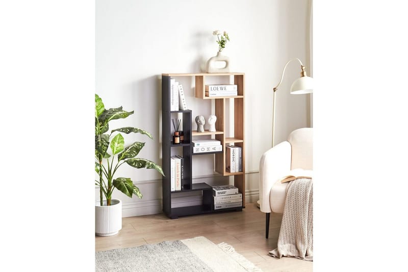 Bokhylla Alma Ljus trä, svart - Ljus tr ä, svart - Förvaring - Hylla - Bokhylla
