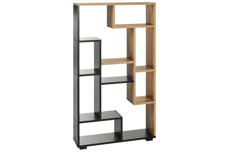 Bokhylla Alma Ljus trä, svart, Ljus trä, svart