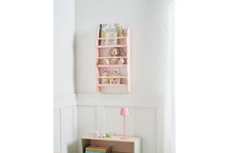 Bokhylla Rigolet Rosa, ljust trä - Rosa, ljust trä - Möbler - Barnmöbler - Förvaring barnrum - Hylla barnrum - Bokhylla barn & boklåda