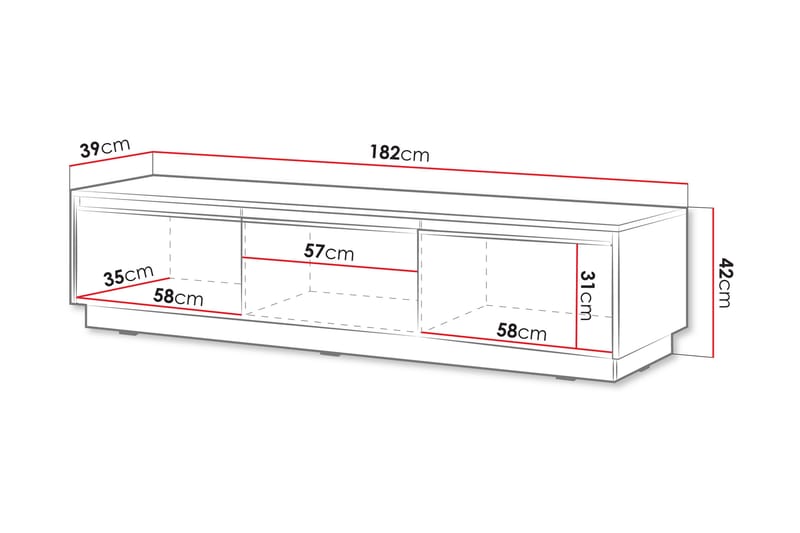 Bolstan Tv-bänk 182 cm - Vit - Möbler - Tv möbel & mediamöbel - TV bänk & mediabänk