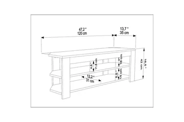Bralyn Golvstående TV Bänk 120 cm med Förvaring i Trä - Beige - Möbler - Tv möbel & mediamöbel - TV bänk & mediabänk