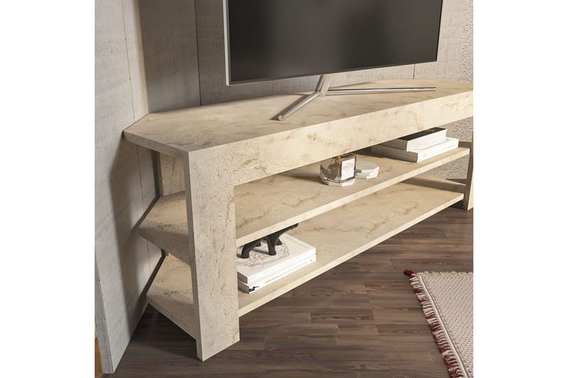 Bralyn Golvstående TV Bänk 120 cm med Förvaring i Trä - Beige - Möbler - Tv möbel & mediamöbel - TV bänk & mediabänk
