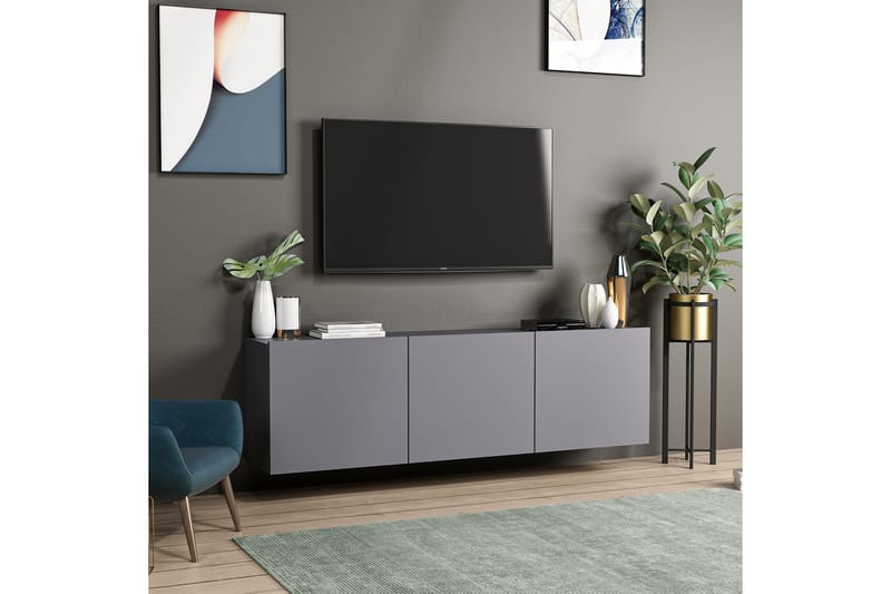 Bruce Tv-bänk 150x31 cm Svart - Hanah Home - Möbler - Tv möbel & mediamöbel - TV bänk & mediabänk