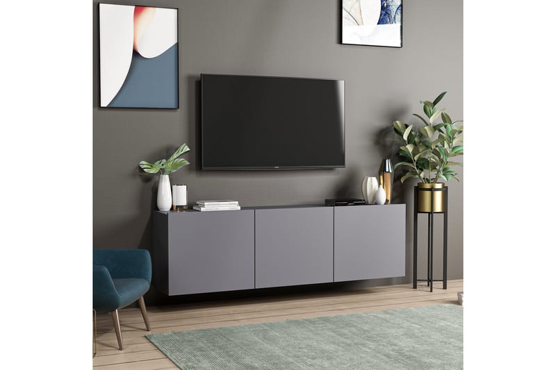 Bruce Tv-bänk 150x31 cm Svart - Hanah Home - TV bänk & mediabänk