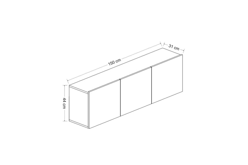 Bruce Tv-bänk 150x31 cm Svart - Hanah Home - Möbler - Tv möbel & mediamöbel - TV bänk & mediabänk