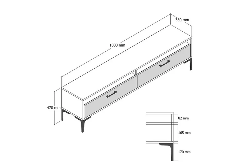 Brutorp Tv-bänk 180 cm - Valnöt/Cream - Möbler - Tv möbel & mediamöbel - TV bänk & mediabänk