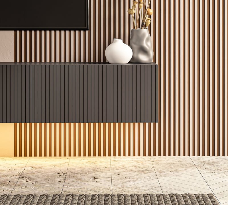 Bruveri TV-bänk 180x28,6x31,4 cm - Antracit - Möbler - Tv möbel & mediamöbel - TV bänk & mediabänk