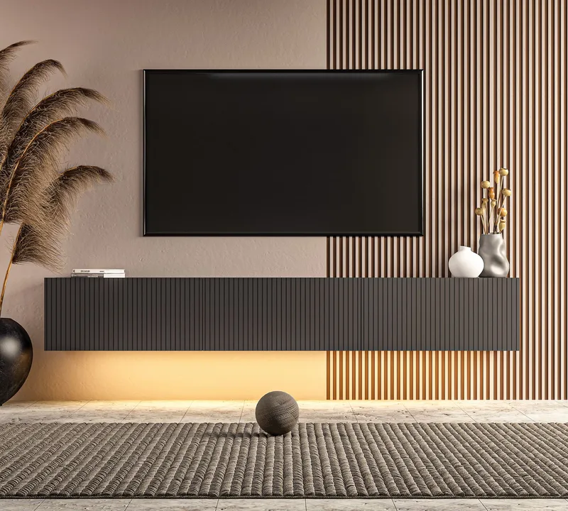Bruveri TV-bänk 180x28,6x31,4 cm - Antracit - Möbler - Tv möbel & mediamöbel - TV bänk & mediabänk