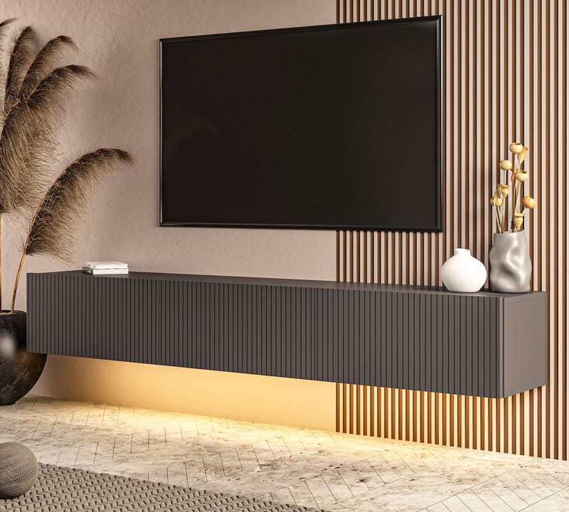 Bruveri TV-bänk 180x28,6x31,4 cm - Antracit - Möbler - Tv möbel & mediamöbel - TV bänk & mediabänk