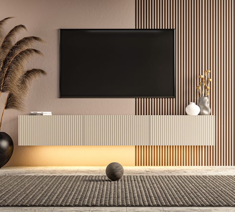 Bruveri TV-bänk 180x28,6x31,4 cm - Sandstone - Möbler - Tv möbel & mediamöbel - TV bänk & mediabänk