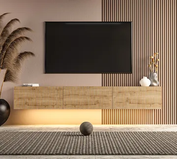 Bruveri TV-bänk 180x28,6x31,4 cm - Sapphire Oak - Möbler - Tv möbel & mediamöbel - TV bänk & mediabänk