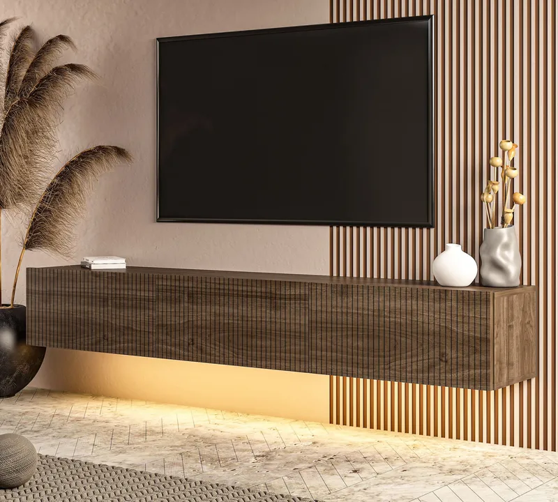 Bruveri TV-bänk 180x28,6x31,4 cm - Valnöt - Möbler - Tv möbel & mediamöbel - TV bänk & mediabänk