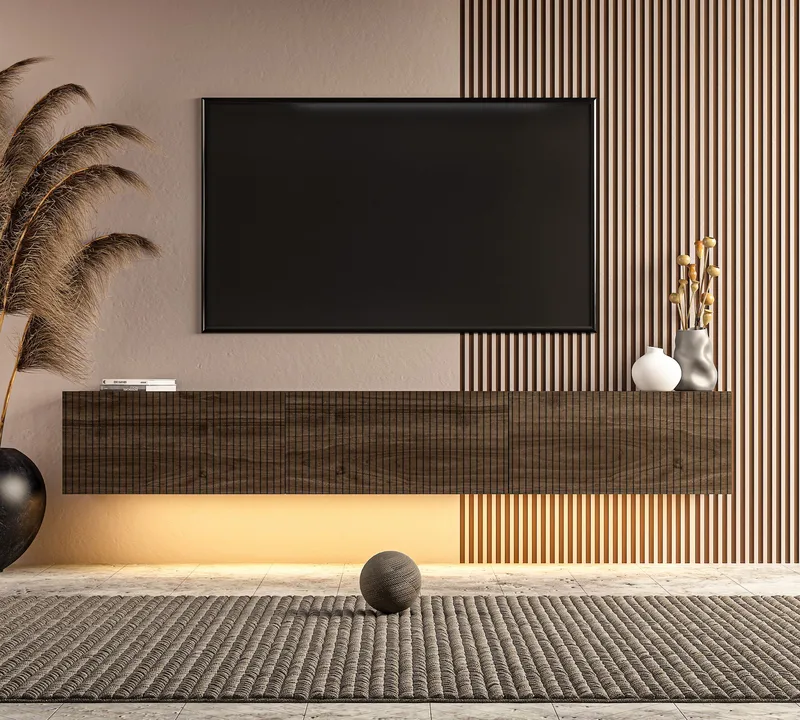 Bruveri TV-bänk 180x28,6x31,4 cm - Valnöt - Möbler - Tv möbel & mediamöbel - TV bänk & mediabänk
