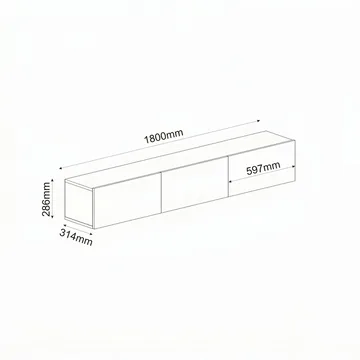 Bruveri TV-bänk 180x28,6x31,4 cm - Vit - Möbler - Tv möbel & mediamöbel - TV bänk & mediabänk
