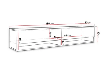 Brya TV-bänk 180 cm LED-belysning - Beige/Blå/RGB LED - Möbler - Tv möbel & mediamöbel - TV bänk & mediabänk