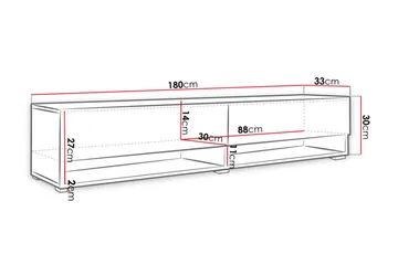 Brya Tv-skåp 180 cm RGB LED - Natur - Möbler - Tv möbel & mediamöbel - TV bänk & mediabänk