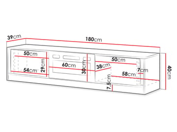 Brylin Tv-bänk 180 cm Eldstad med värmefunktion - Beige|svart - Möbler - Tv möbel & mediamöbel - TV bänk & mediabänk