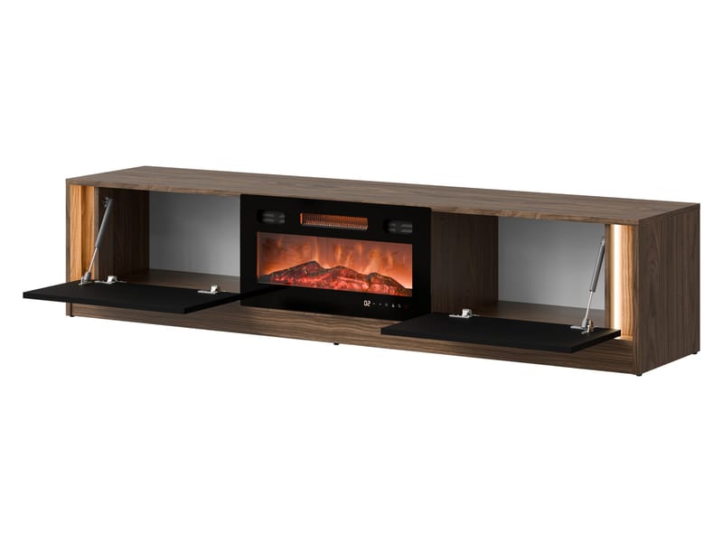 Brylin Tv-bänk 180 cm Eldstad med värmefunktion - Beige|svart - Möbler - Tv möbel & mediamöbel - TV bänk & mediabänk
