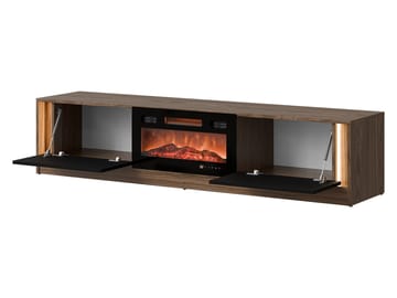 Brylin Tv-bänk 180 cm Eldstad med värmefunktion - Svart|brun - Möbler - Tv möbel & mediamöbel - TV bänk & mediabänk