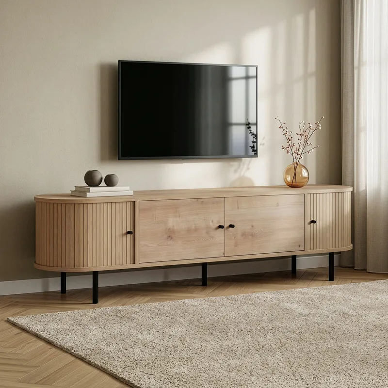 Bryric Tv-bänk 180 cm - Sapphire Oak/Svart - Möbler - Tv möbel & mediamöbel - TV bänk & mediabänk
