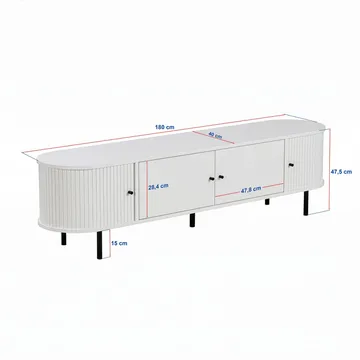 Bryric Tv-bänk 180 cm - Valnöt/Svart - Möbler - Tv möbel & mediamöbel - TV bänk & mediabänk