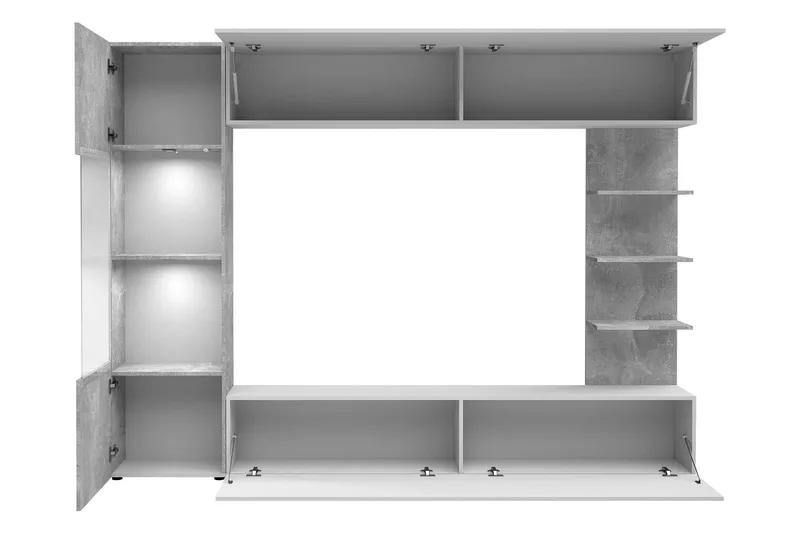 Bunda Tv-möbelset 250x30 cm - Grå/Vit - Möbler - Tv möbel & mediamöbel - TV-möbelset