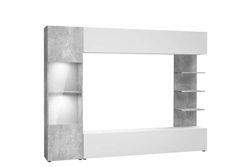 Bunda Tv-möbelset 250x30 cm - Grå/Vit - Möbler - Tv möbel & mediamöbel - TV-möbelset