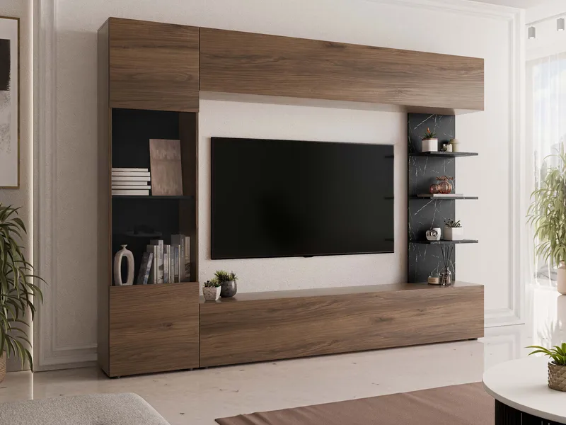 Bunda Tv väggenhet 250 cm - brun - Möbler - Tv möbel & mediamöbel - TV-möbelset