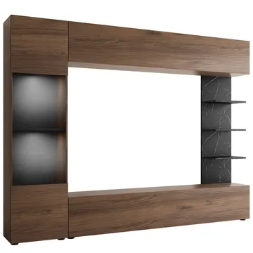 Bunda Tv väggenhet med LED-belysning 250 cm - vit - Möbler - Tv möbel & mediamöbel - TV-möbelset