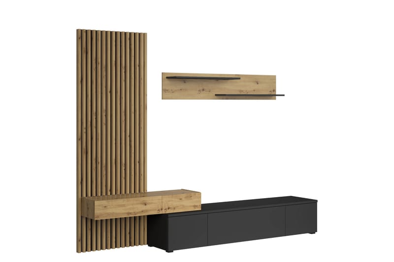 Bunkar Tv-möbelset 250x43 cm - Brun/Svart - Möbler - Tv möbel & mediamöbel - TV-möbelset