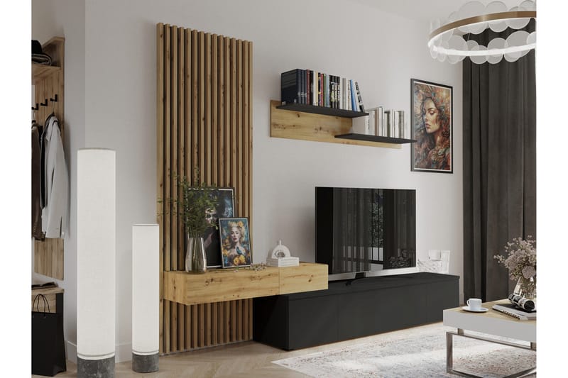 Bunkar Tv-möbelset 250x43 cm - Brun/Svart - Möbler - Tv möbel & mediamöbel - TV-möbelset