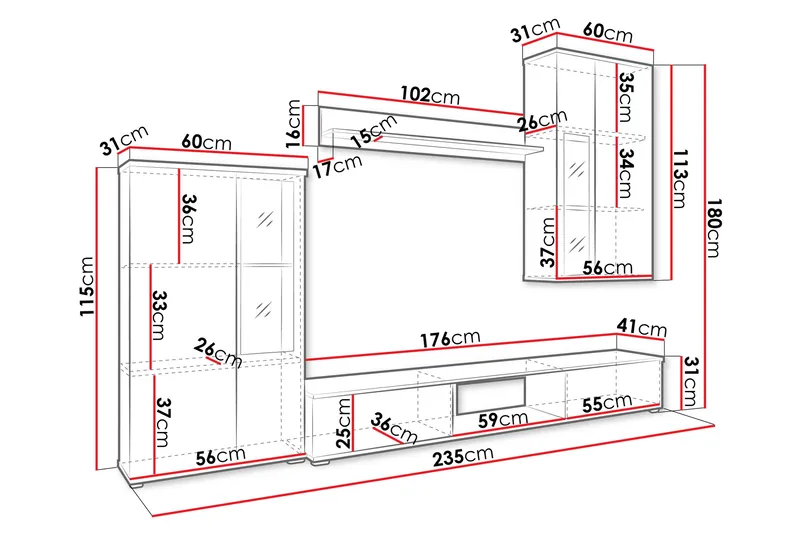 Bunta Tv-möbelset - Brun - Möbler - Tv möbel & mediamöbel - TV-möbelset