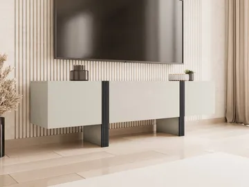Calvenn Golvstående TV Bänk 200 cm med Förvaring i Målat Trä - Beige - Möbler - Tv möbel & mediamöbel - TV bänk & mediabänk