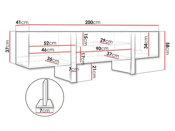 Calvenn Golvstående TV Bänk 200 cm med Förvaring i Målat Trä - Beige - Möbler - Tv möbel & mediamöbel - TV bänk & mediabänk