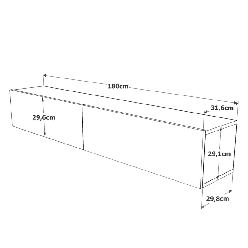 Canto TV-bänk 180x29,6x29,8 cm - Ek - Möbler - Tv möbel & mediamöbel - TV bänk & mediabänk