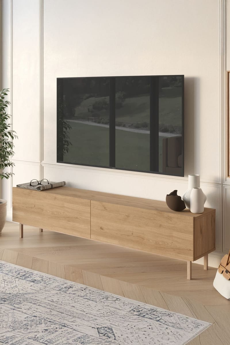 Canto TV-bänk 180x43,3x31,6 cm - Ek - Möbler - Tv möbel & mediamöbel - TV bänk & mediabänk