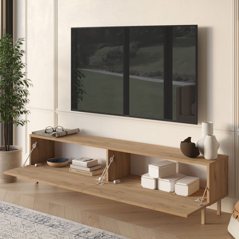Canto TV-bänk 180x43,3x31,6 cm - Ek - Möbler - Tv möbel & mediamöbel - TV bänk & mediabänk