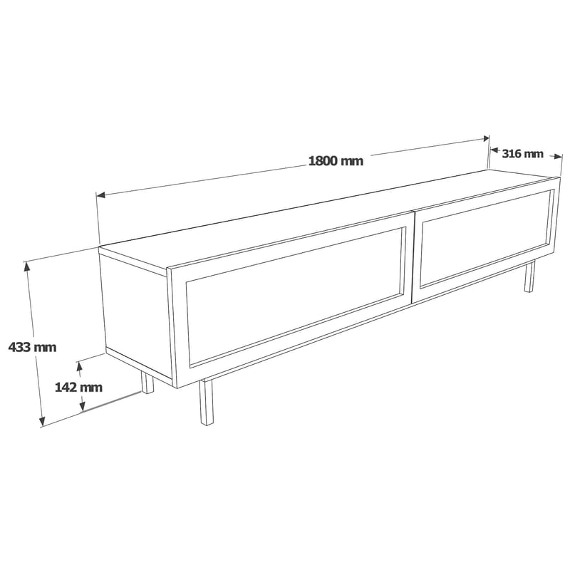 Canto TV-bänk 180x43,3x31,6 cm - Ek - Möbler - Tv möbel & mediamöbel - TV bänk & mediabänk