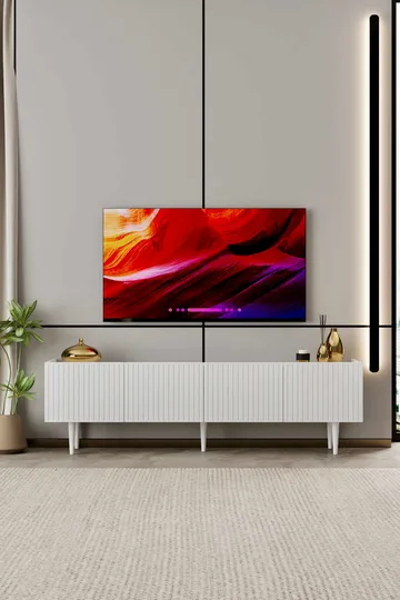 Capella Golvstående TV-bänk 180 cm med Förvaring i Målat Trä - Vit - Möbler - Tv möbel & mediamöbel - TV bänk & mediabänk