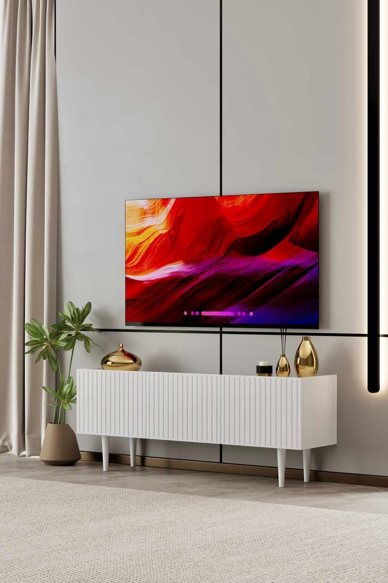 Capella TV-bänk 140x50x29 cm - Vit - Möbler - Tv möbel & mediamöbel - TV bänk & mediabänk