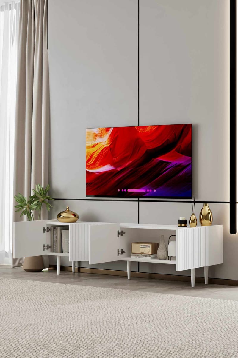 Capella TV-bänk 160x50x29 cm - Vit - Möbler - Tv möbel & mediamöbel - TV bänk & mediabänk