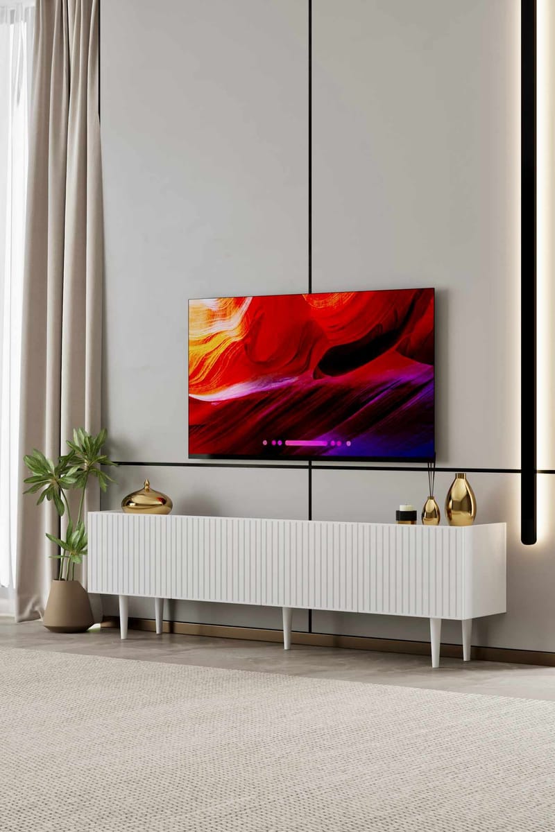 Capella TV-bänk 180x50x29 cm - Vit - Möbler - Tv möbel & mediamöbel - TV bänk & mediabänk