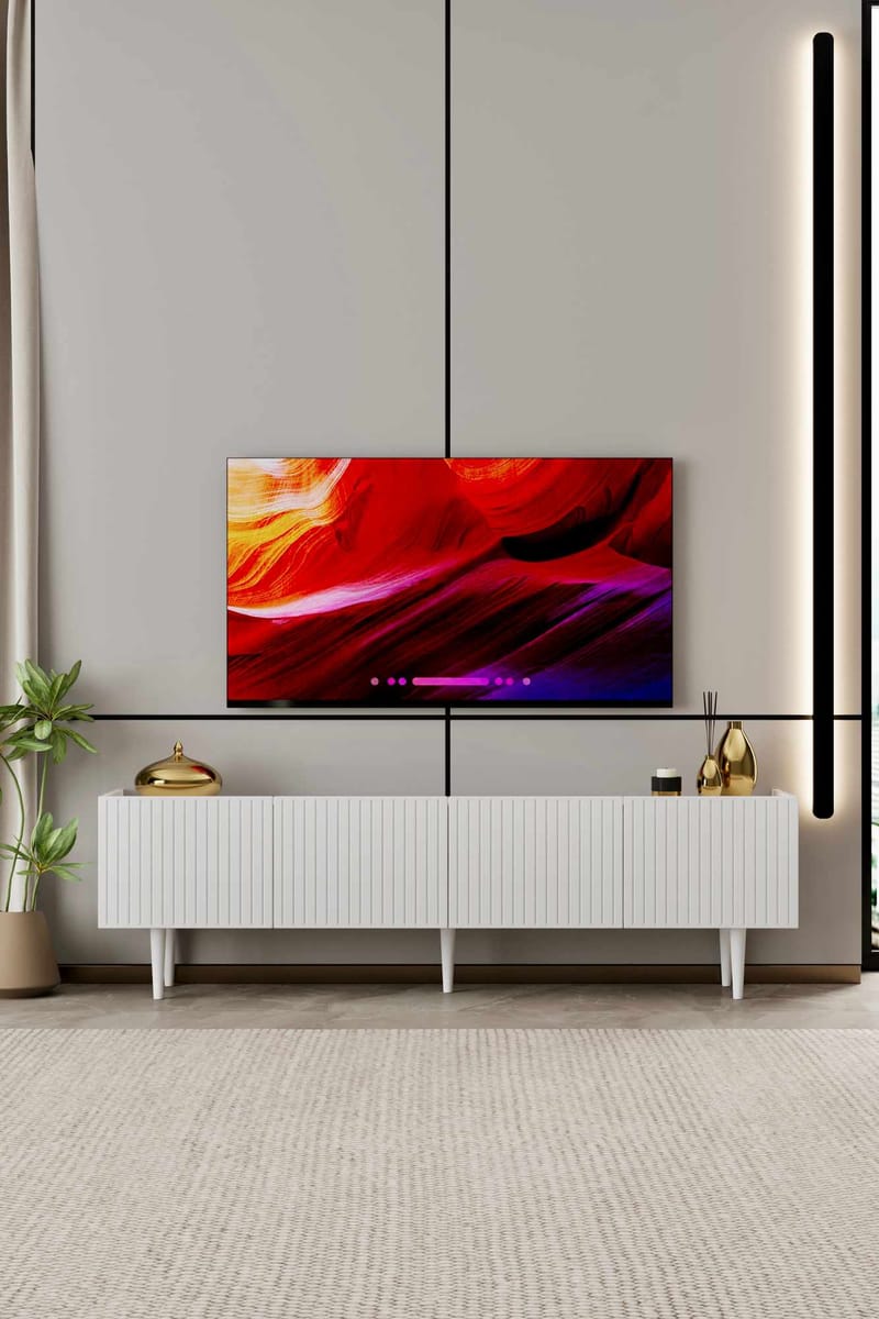 Capella TV-bänk 180x50x29 cm - Vit - Möbler - Tv möbel & mediamöbel - TV bänk & mediabänk